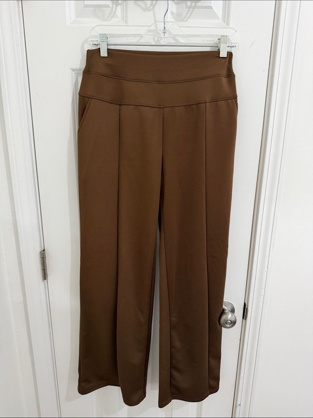 High-Rise Wide-Leg Pants in Chocolate Brown Size Large